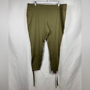 Isaac Mizrahi Live! Petite 24/7 Stretch Stirrup Oliver Green Leggings XLP